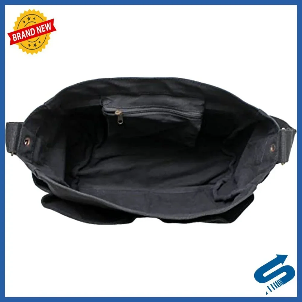 Classic Heavyweight Canvas Military Messenger Bag Adjustable Strap Spacious
